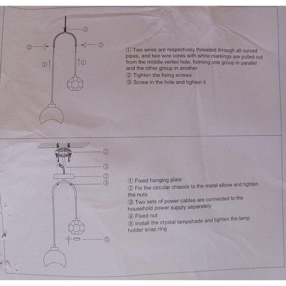 Loriel 2‑Light Sphere Chandelier – Crystal Accent Ceiling Light Fixture - Picture 4 of 4